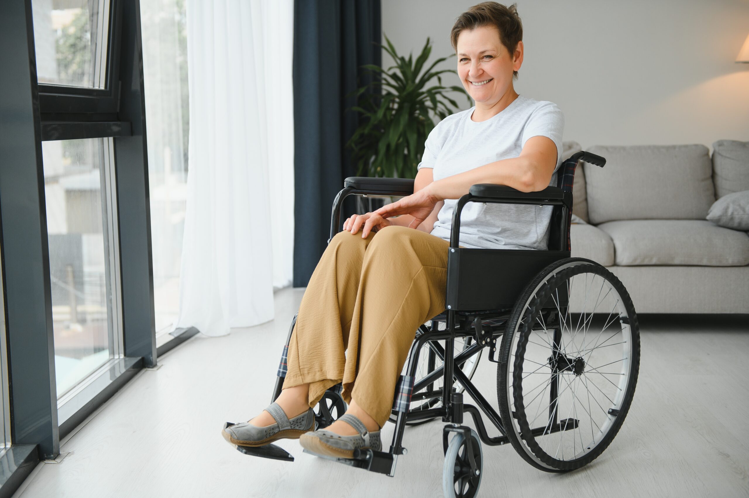 Middle Aged Woman In A Wheelchair